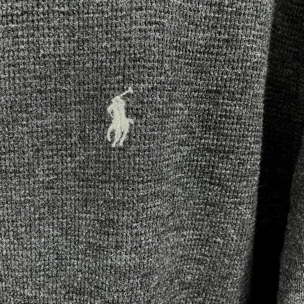 Polo Ralph Lauren XXL Waffle Knit Long Sleeve Shirt Charcoal Gray Pony Logo‎ 2XL